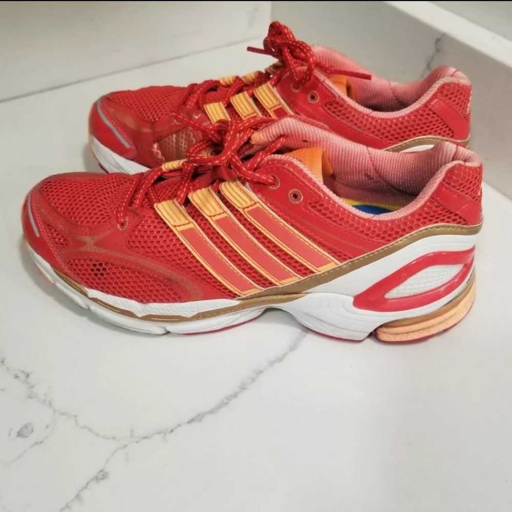 EUC Adidas Adiprene Formotion Men's Running Sneakers Size 8.5 Orange/White - Picture 4 of 10